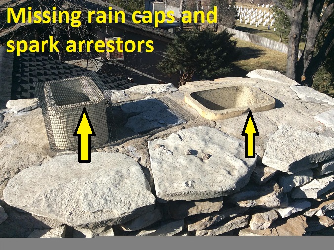 Fireplace-missing-rain-cap-spark-arrestor