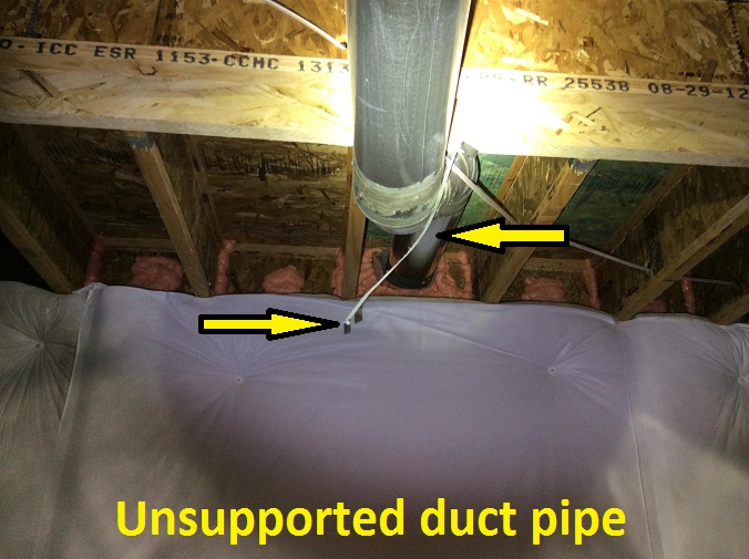 HVAC-unsupported-duct-pipe